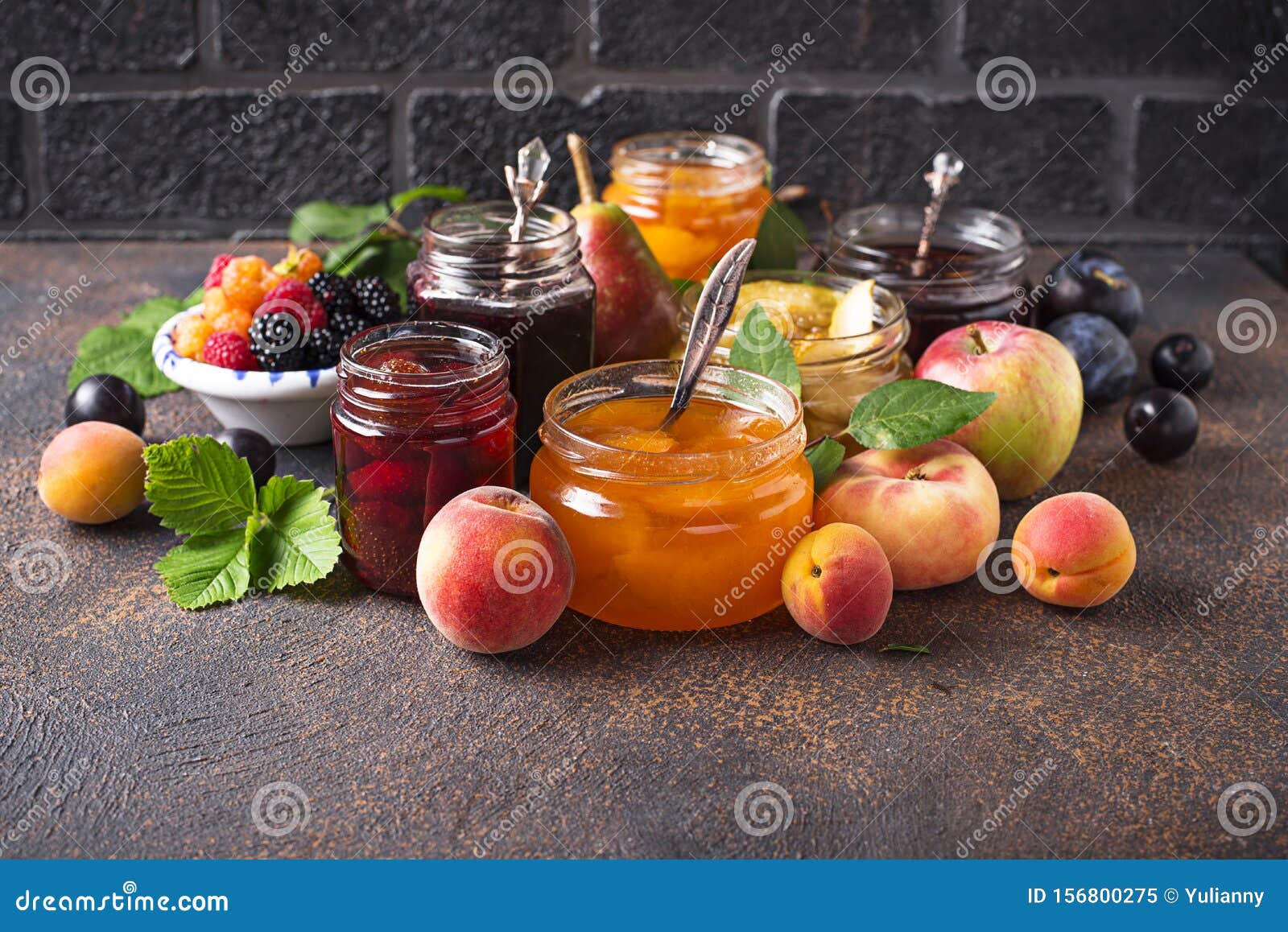 Assortment of Different Jams in Jars Stock Image Image of marmalade, berry 156800275