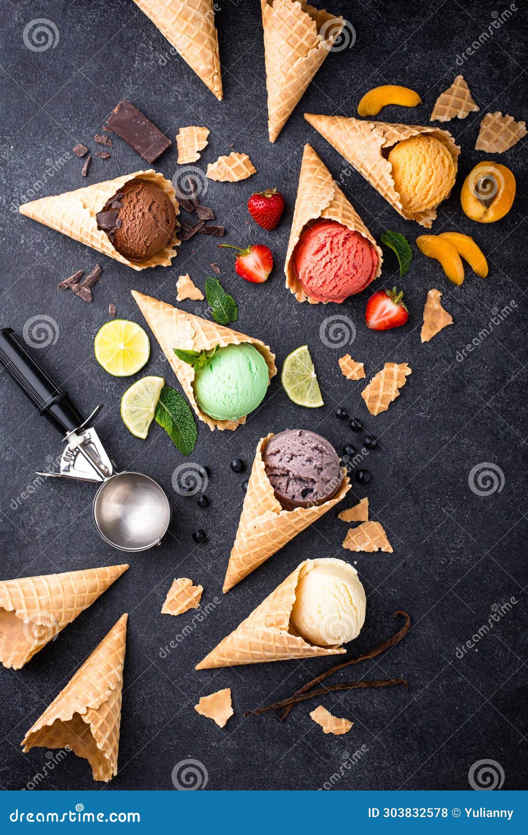 Assortment of Different Taste of Ice Cream Stock Photo Image of