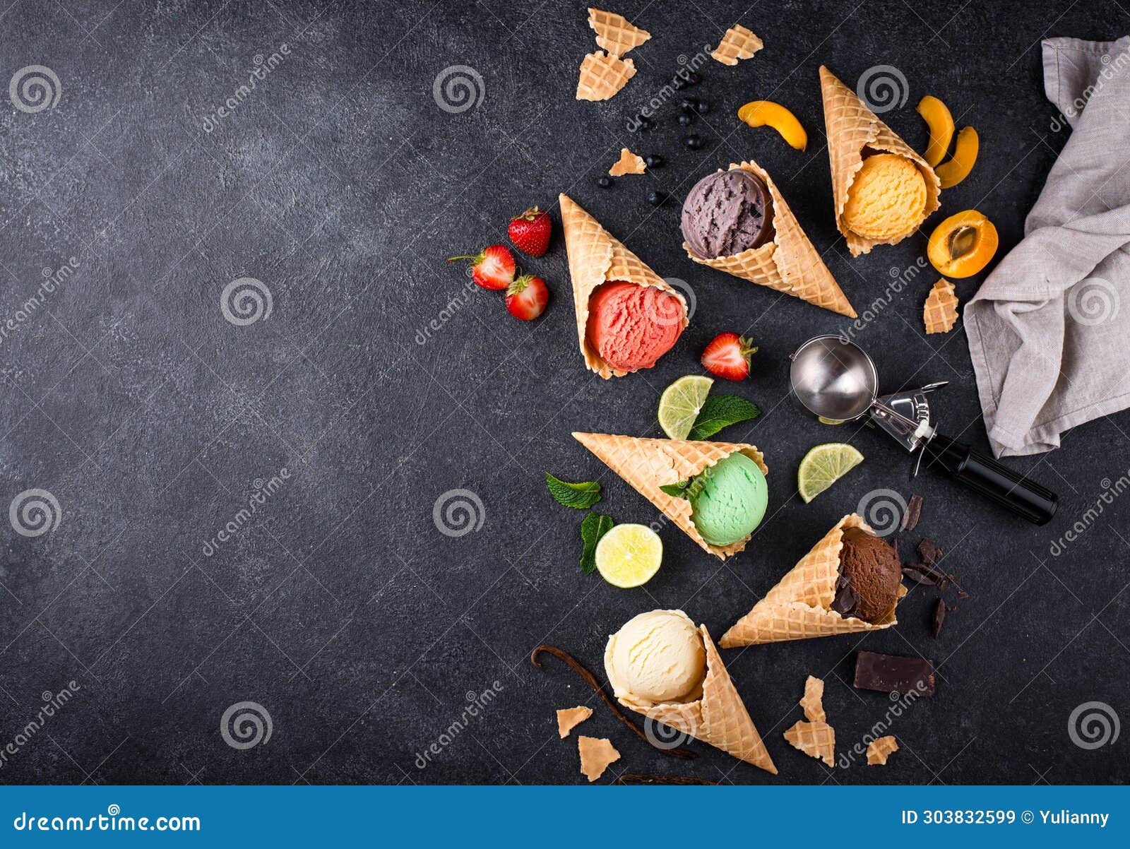 Assortment of Different Taste of Ice Cream Stock Image Image of scoop
