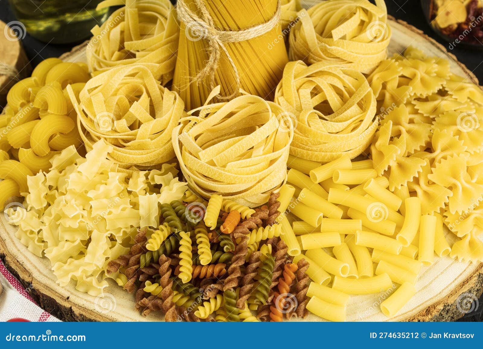 Assortment of Dried Pasta, Place for Text Stock Photo Image of