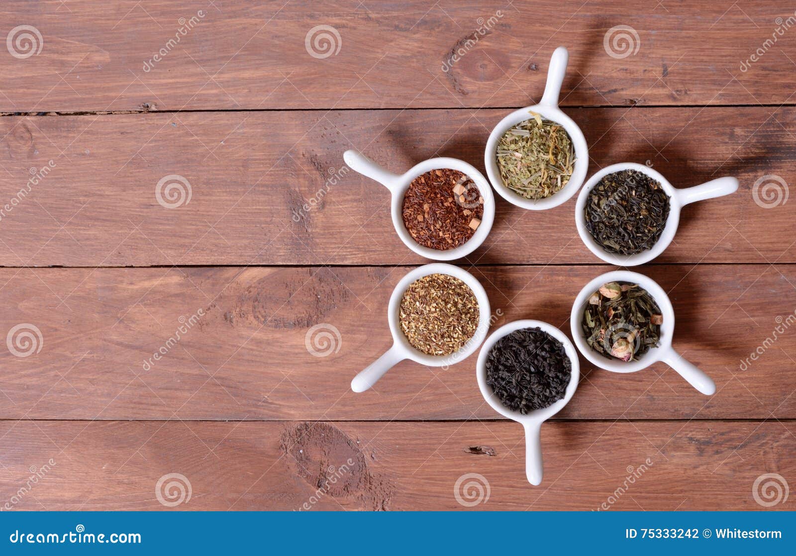 Assortment of dry tea stock photo. Image of black, natural - 75333242