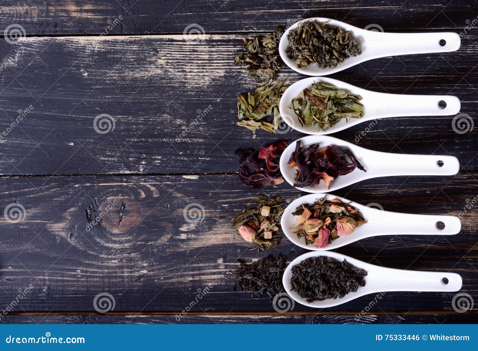 Assortment of dry tea stock photo. Image of nature, food 75333446