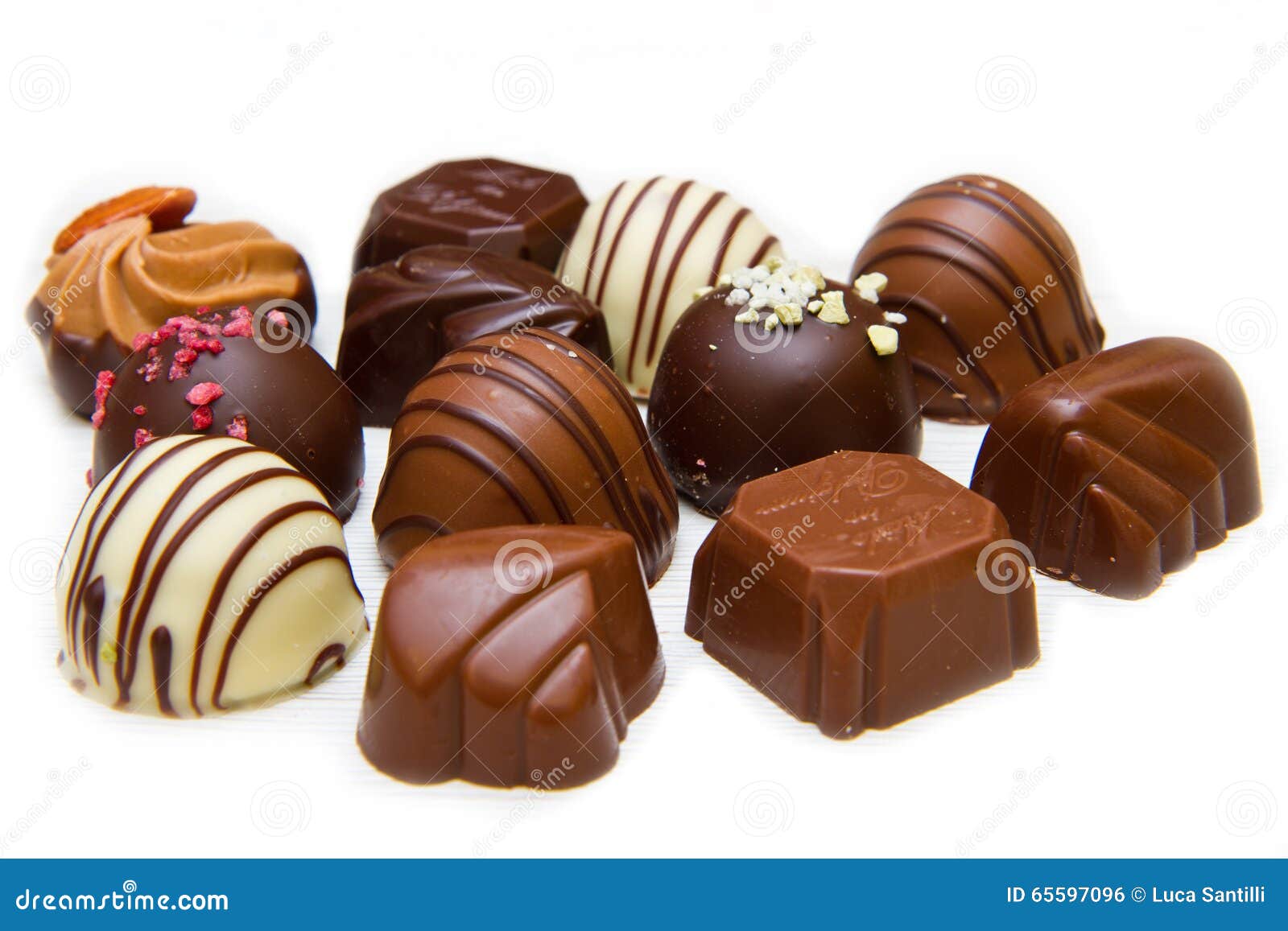 An Assortment of Fine Chocolates in White, Dark Stock Photo Image of