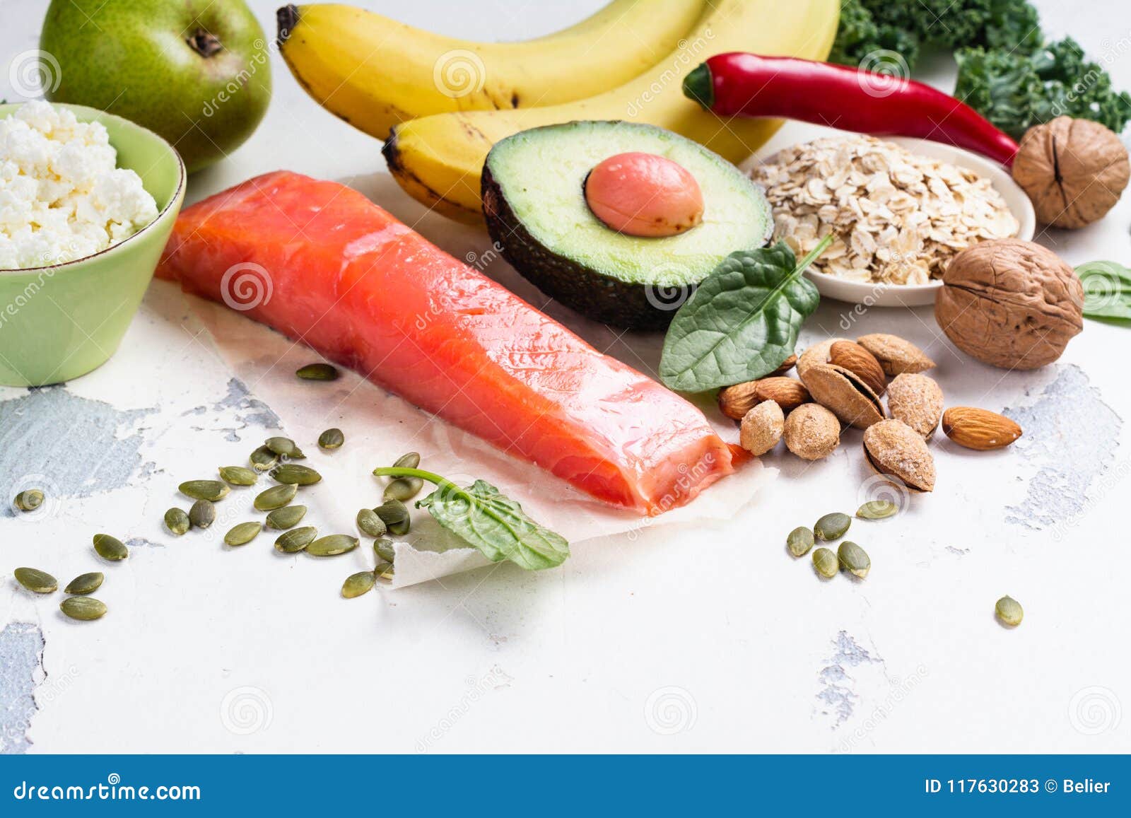 Assortment of Food - Natural Sources of Dopamine Stock Image - Image of ...