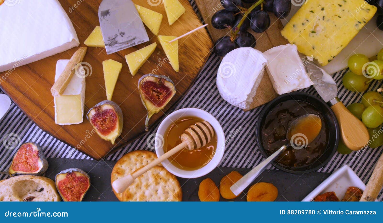 Assortment Of French Soft Goat Cheeses, Chevre Cendre, Cabecou Du