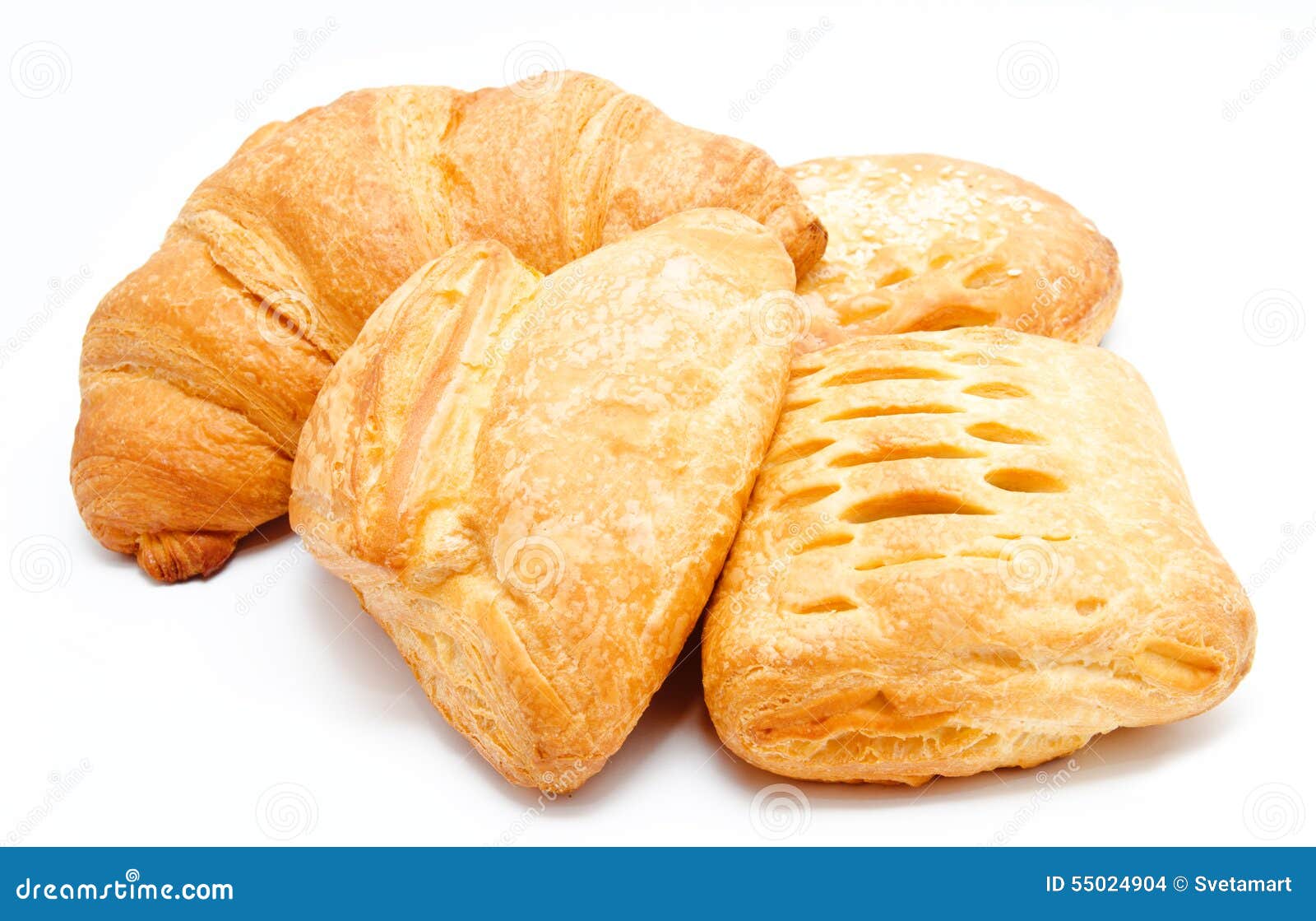 Assortment of Fresh Puff Pastry Isolated Stock Photo Image of bakery