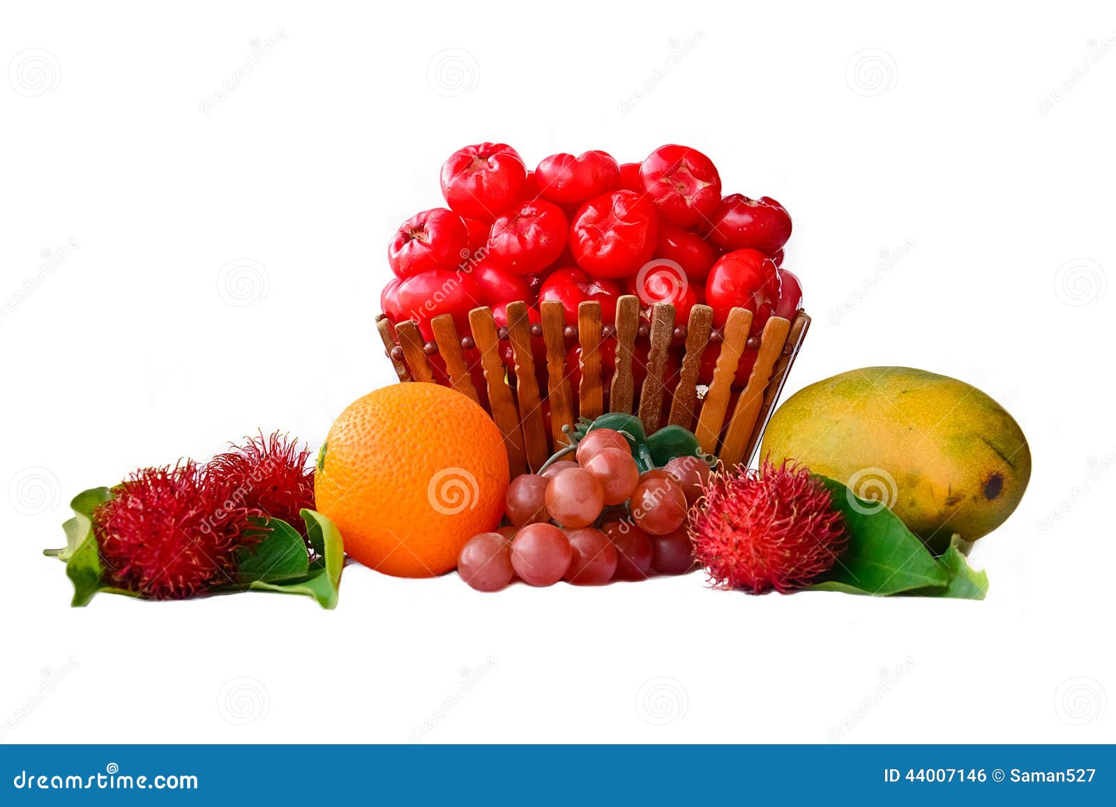 assortment of fruits  on white background