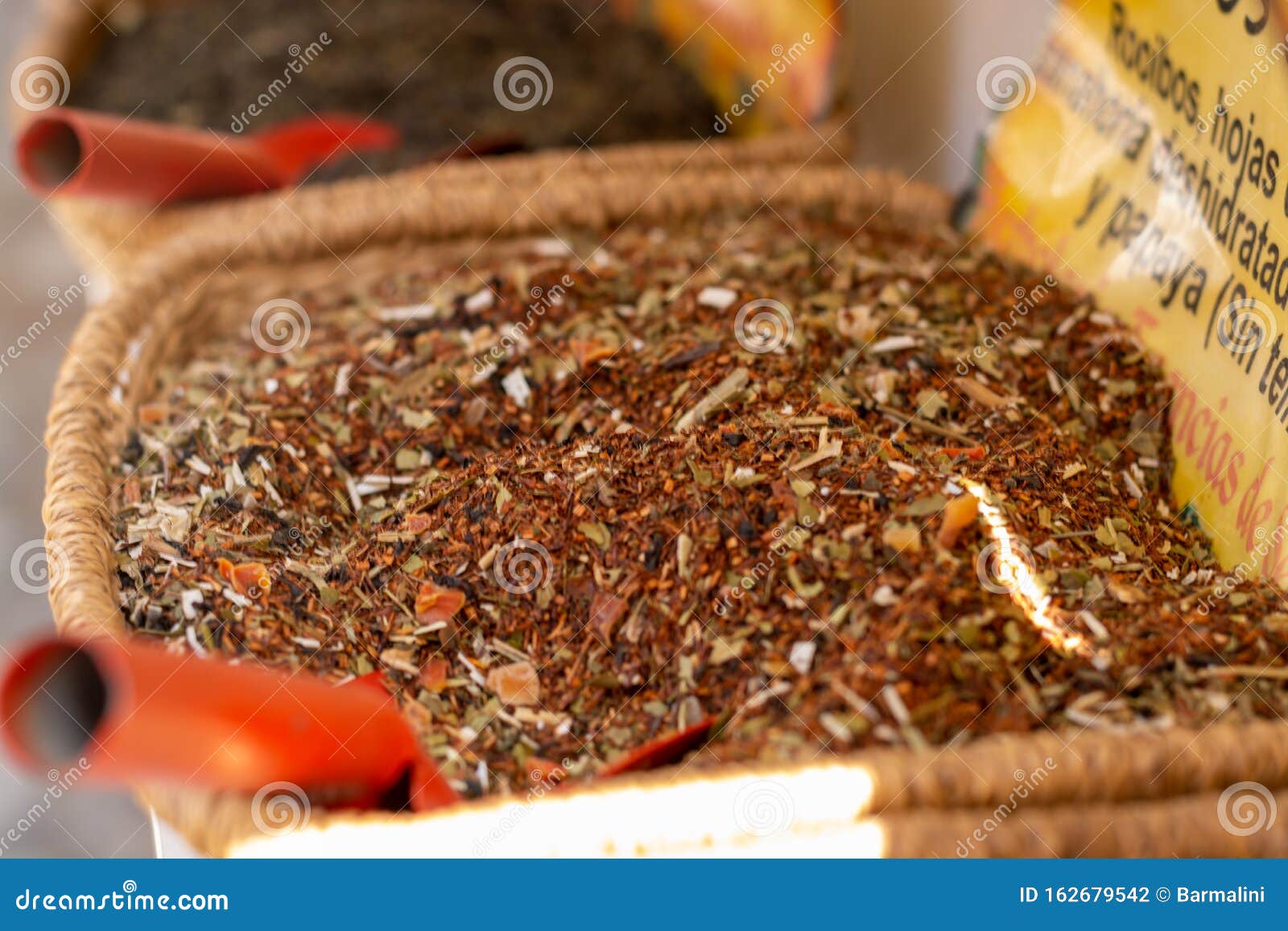 Assortment of Herbal Aromatic Tea Blends in Tea Shop Editorial