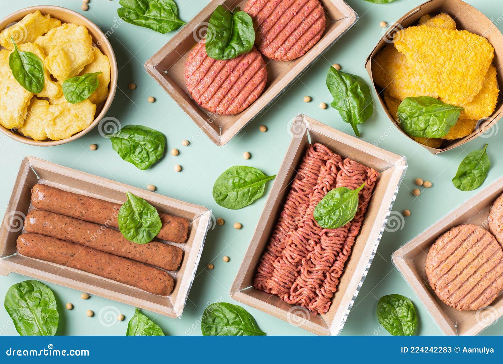 variety of plant based meat, food to reduce carbon footprint