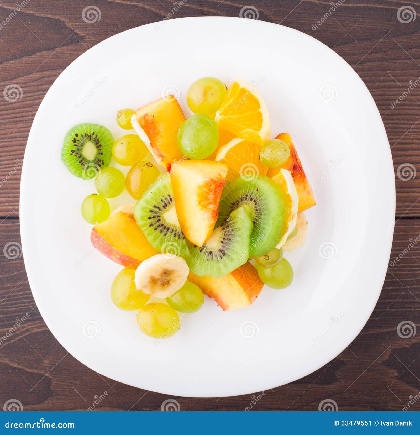 Assortment Of Sliced Fruits On Plate Stock Image Image Of Tasty