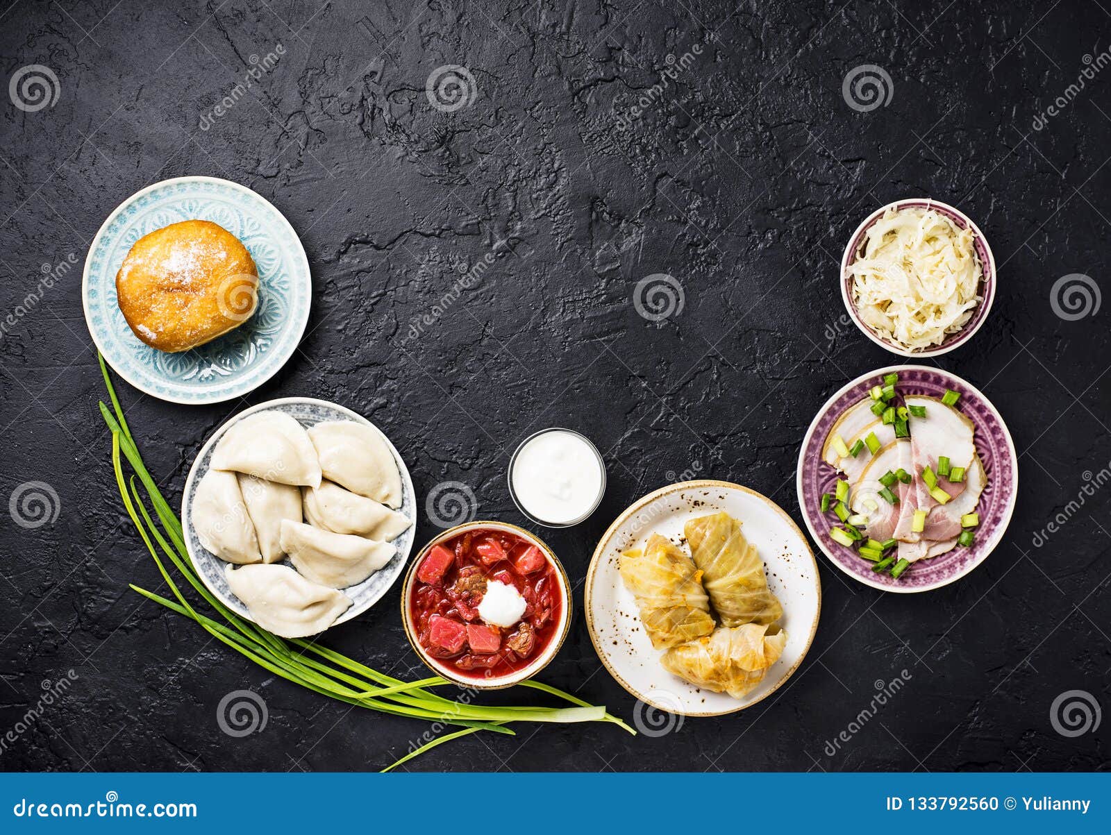Assortment of Traditional Ukrainian Food Stock Photo - Image of cuisine