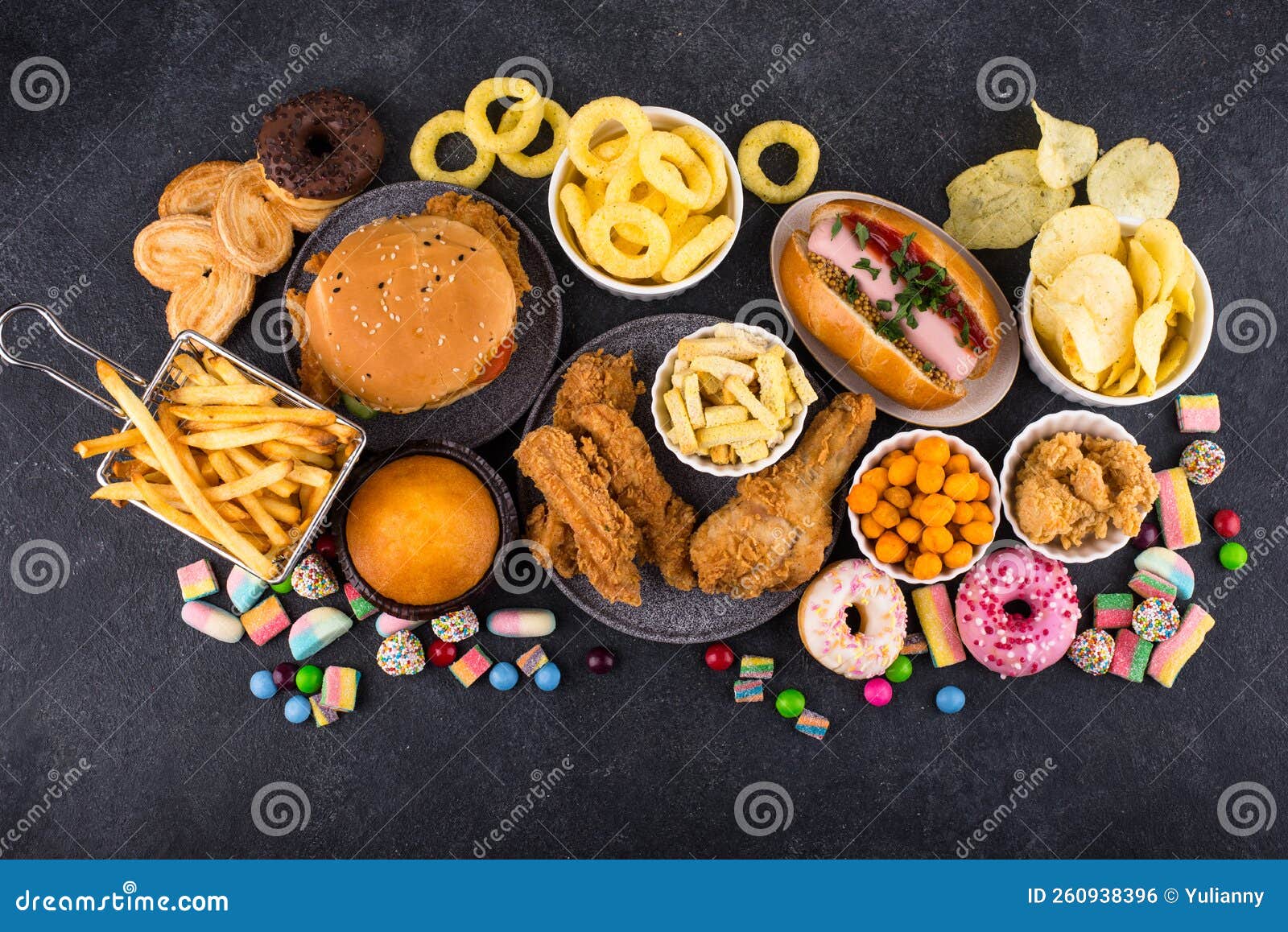 Assortment Of Various Unhealthy Junk Food Stock Photo Image Of assortment-of-various-unhealthy-junk-food-stock-photo-image-of
