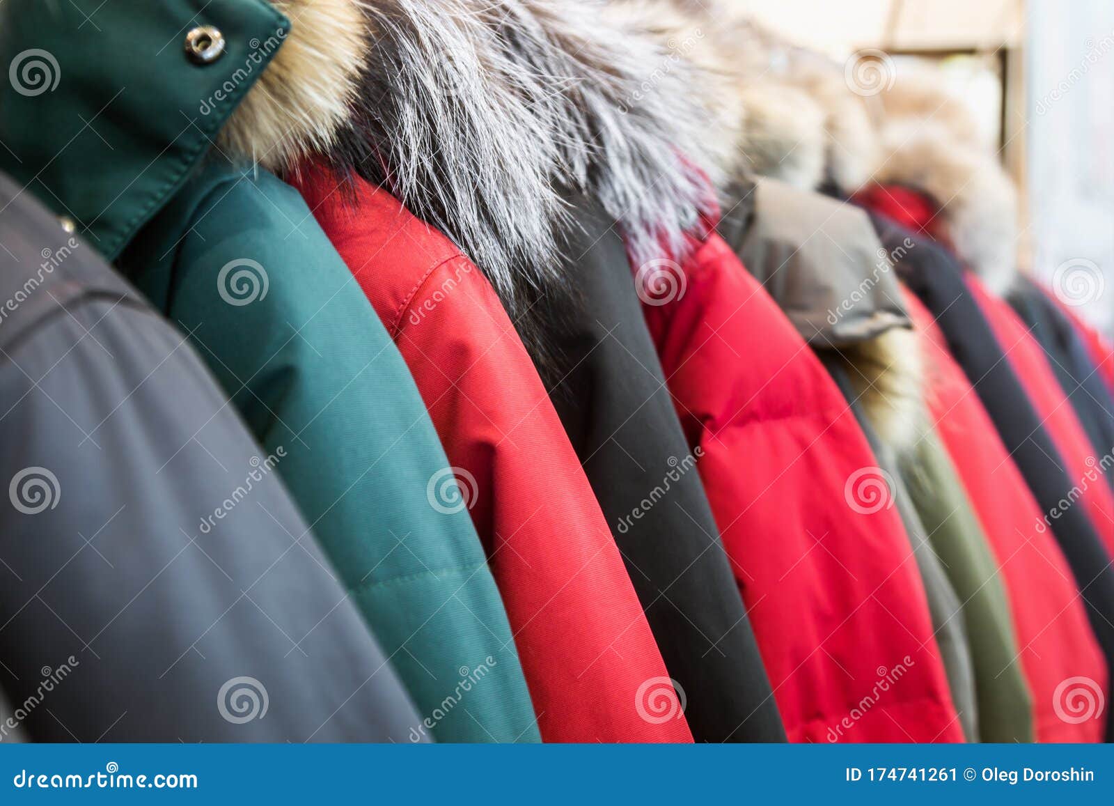 Assortment of Winter Jackets and Down Jackets Stock Image - Image of ...