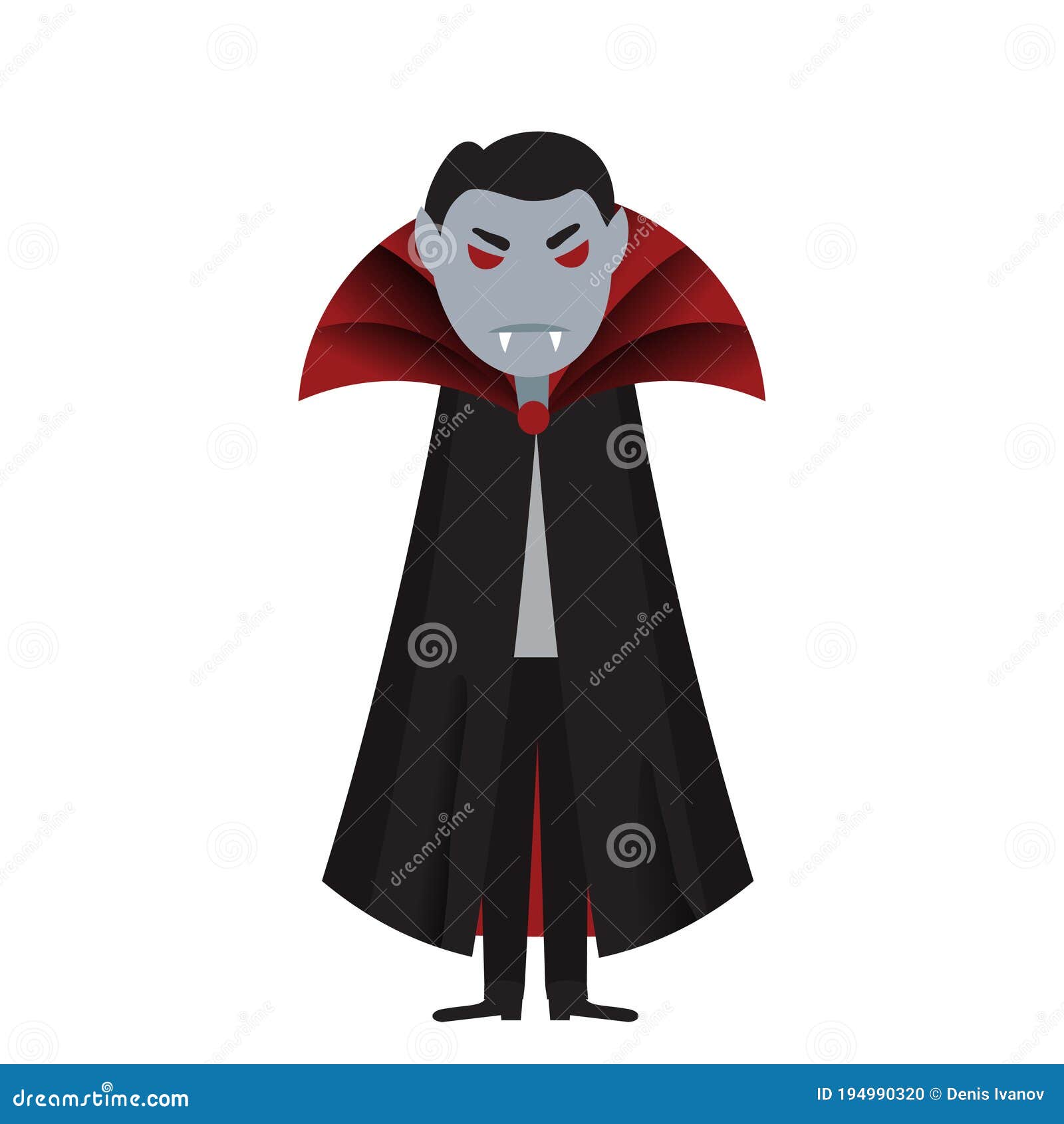 Assustador O Dracula Vampiro No Manto Preto Com Ilustração De Desenho  Animado De Olhos Vermelhos Ilustração do Vetor - Ilustração de isolado,  demônio: 194990320