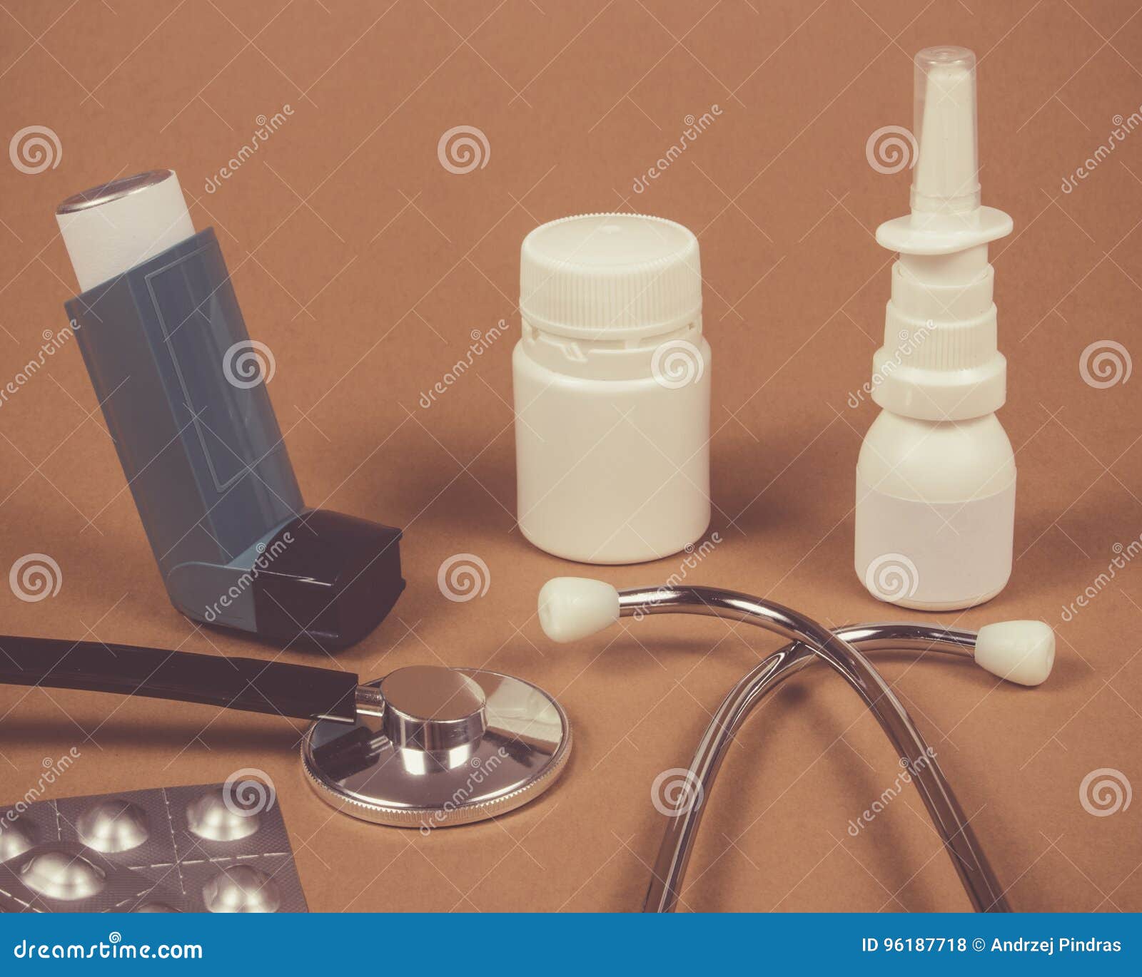 Asthma or Allergies Inhaler. Stock Photo Image of asthmatic, white