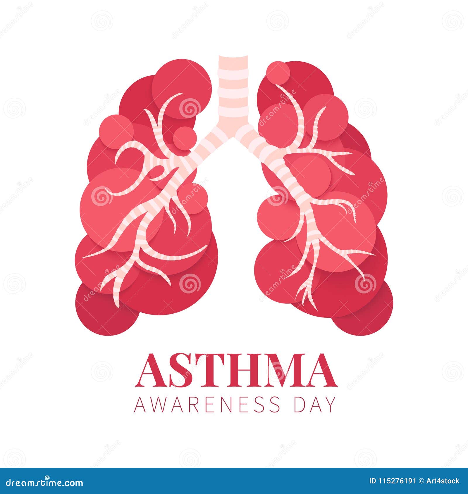 asthma awareness poster day lungs made bubbles white background bronchial disease symbol medical template pulmonary 115276191