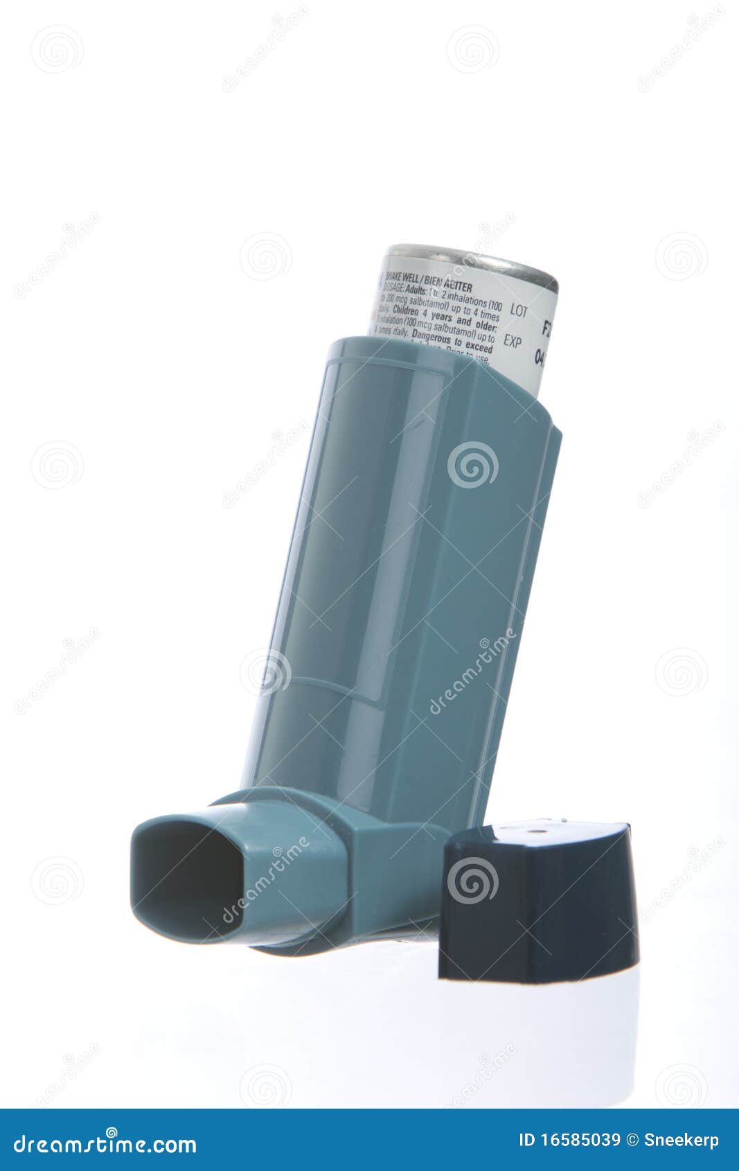 Asthma Inhaler on White Background Stock Image Image of care, blue