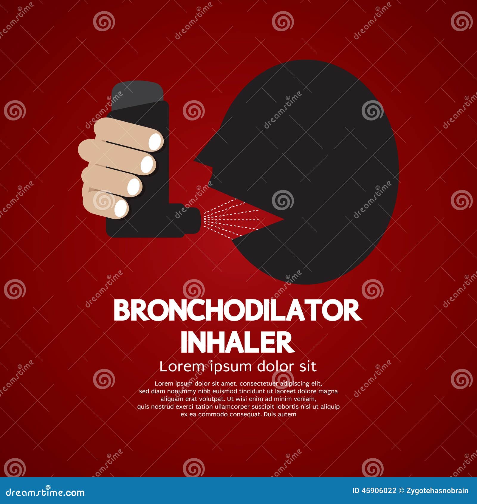 AsthmaPatient, Der BronchodilatorInhalator Verwendet Vektor Abbildung