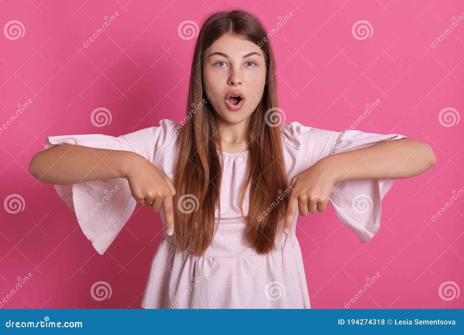 Astonished Excited Good Looking Girl Pointing Fingers Down Posing With Surprised Expression Sharing Shocked News Posing Stock Photo Image Of Pleased Stylish Astonished Excited Good Looking Girl Pointing Fingers Down Posing With Surprised Expression Sharing Shocked News Posing Stock Photo Image Of Pleased Stylish