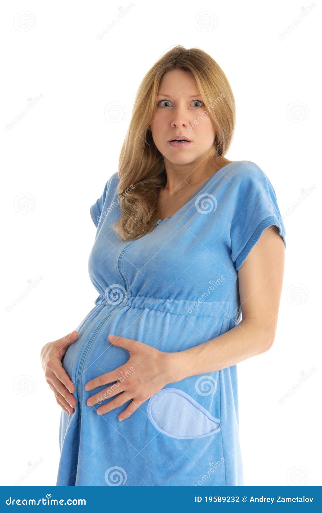 Astonished Pregnant Woman in Bathrobe Stock Photo Image of bathrobe