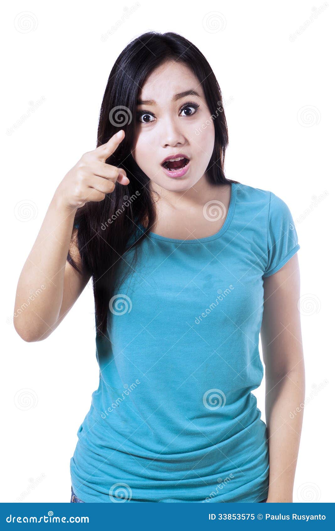 Astonished Woman Pointing at You Stock Image - Image of beautiful ...