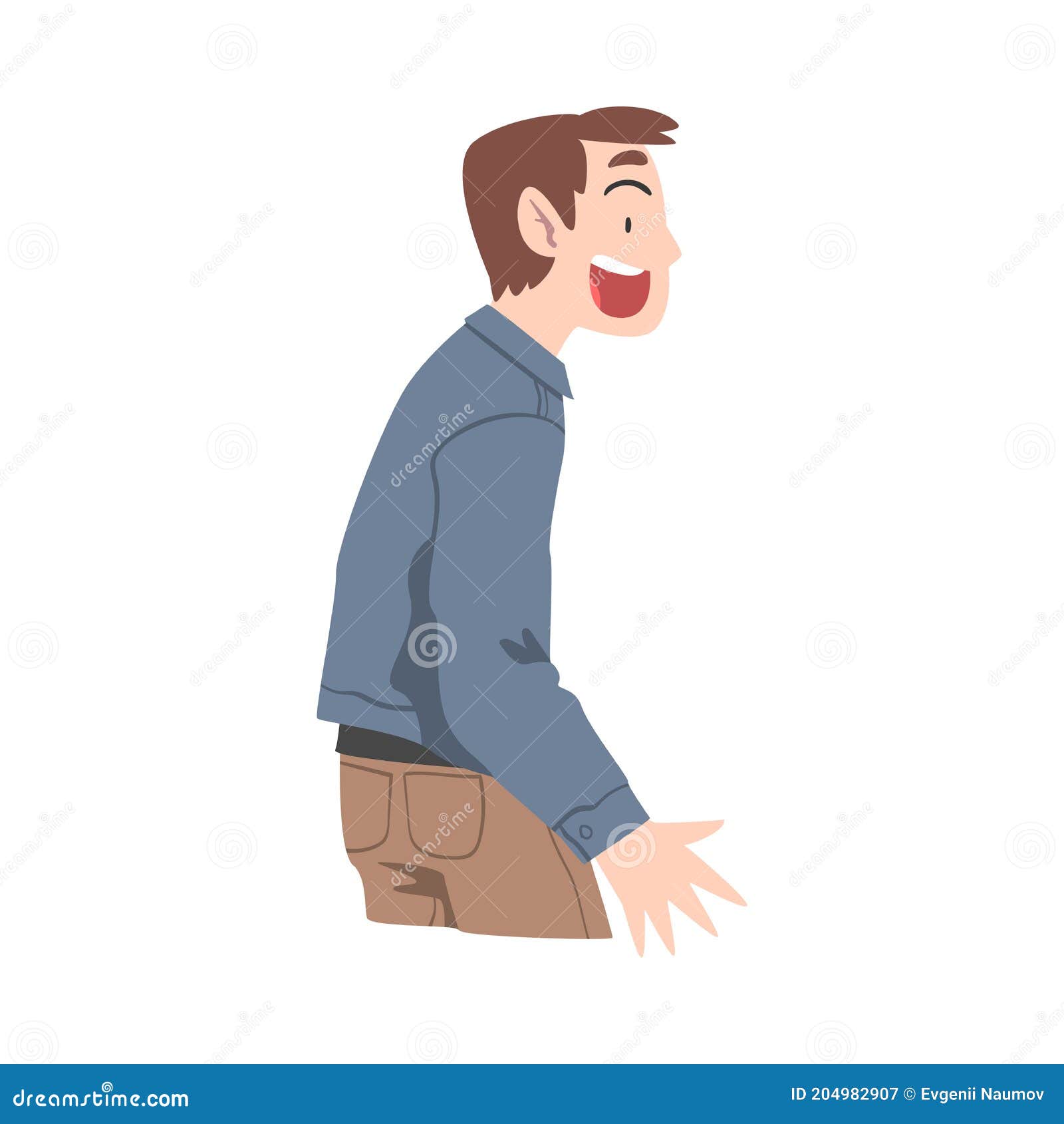 Astonished Young Man with Open Mouth, Emotional Reaction Concept, Surprised  and Amazed Person Character Cartoon Style Stock Vector - Illustration of  happiness, emotion: 204982907