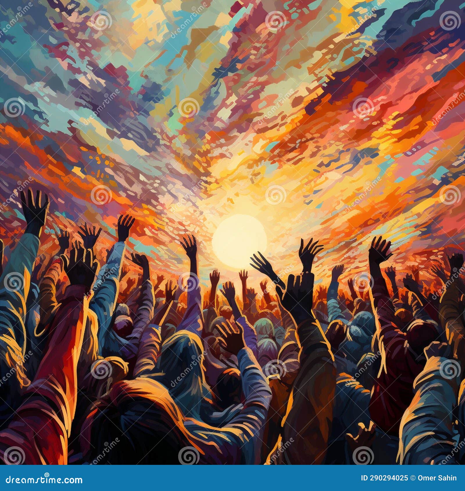 astonishing wallpaper: celestial crescendo - congregation lifting their hands in synchronized worship