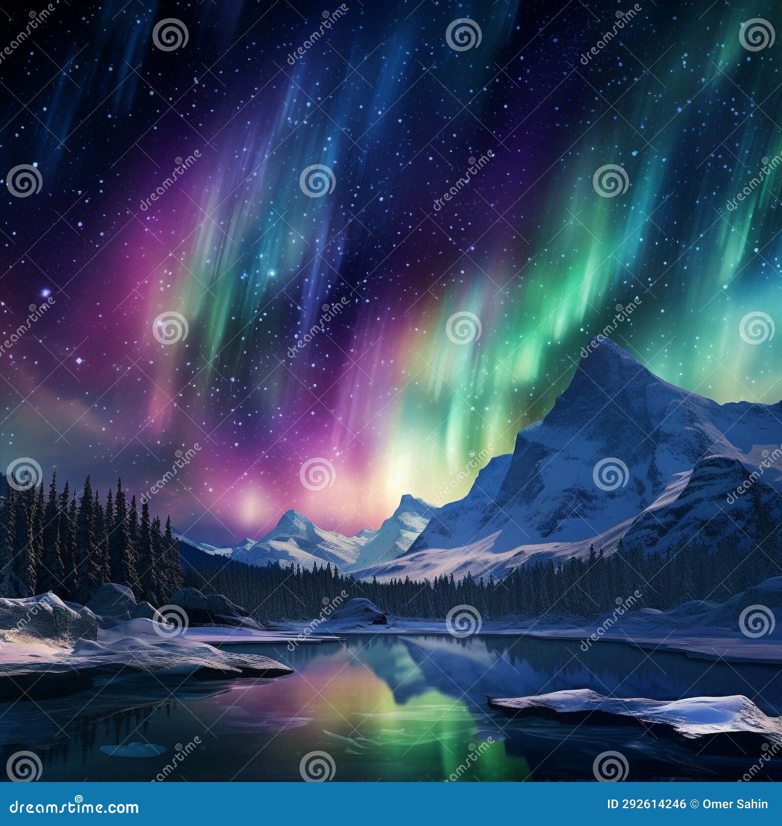 Astral Symphony - Northern Lights As a Celestial Performance Stock 