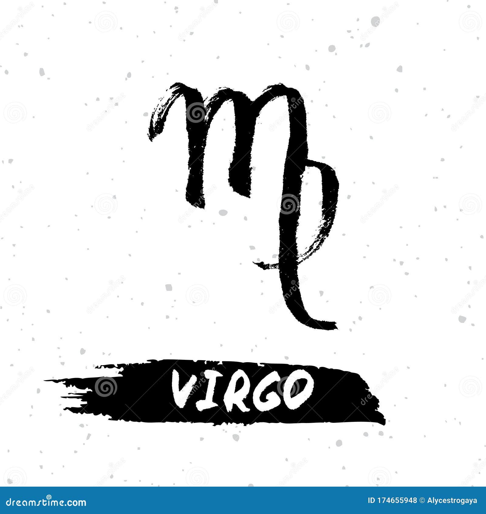 Astrological Ink Brush Illustration. Virgo Horoscope Sign, Symbol ...