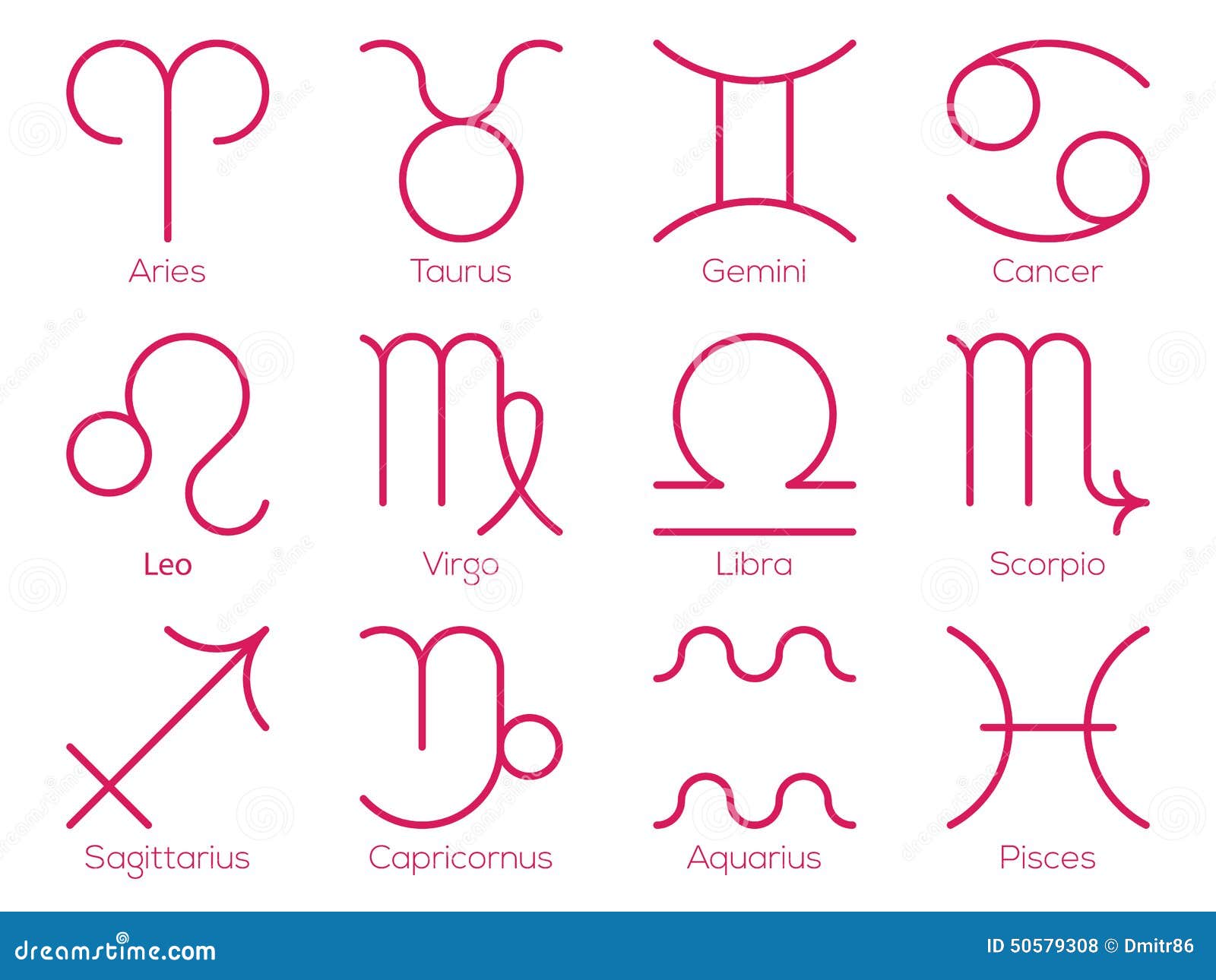 Zodiac Flat Buttons, Icon Set Separated By Elemental Signs Vector