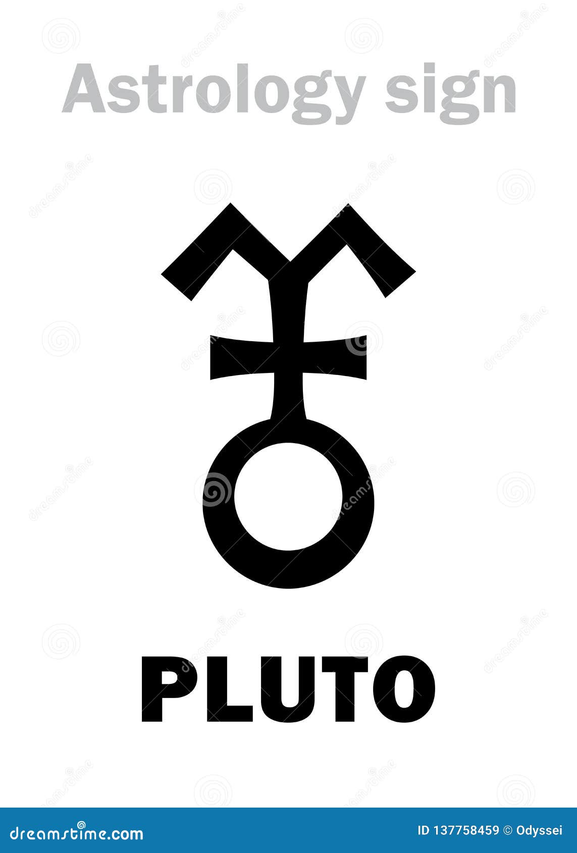 Astrology: planet PLUTO stock vector. Illustration of character - 137758459