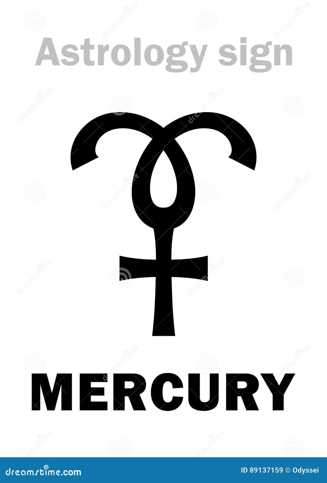 Astrology: planet MERCURY stock vector. Illustration of anubis - 89137159