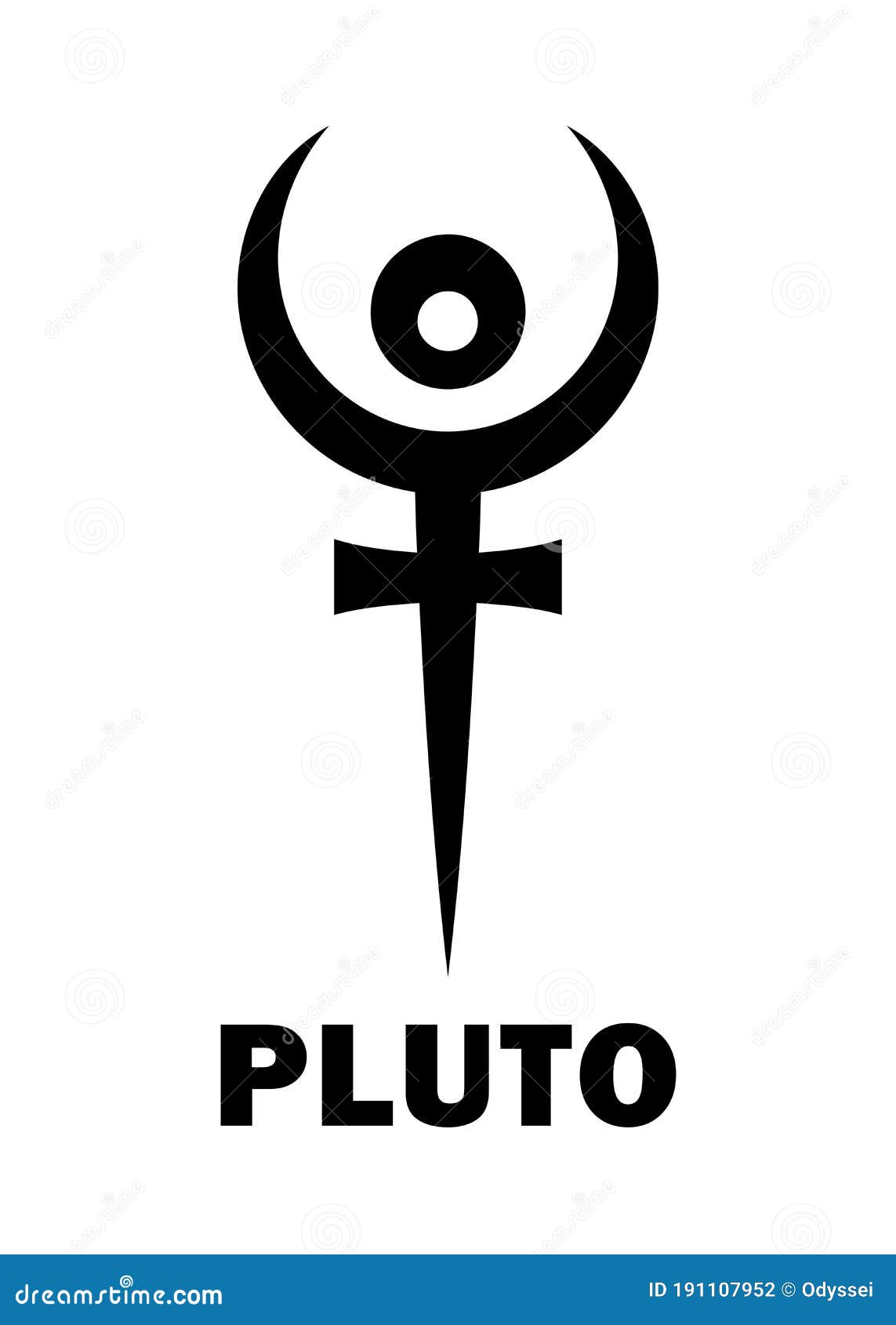 Hades Or Pluto Astrology Alphabet Symbol, Dwarf Planet Or Planetoid ...