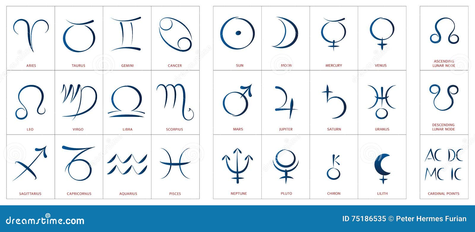 astrology s calligraphic set