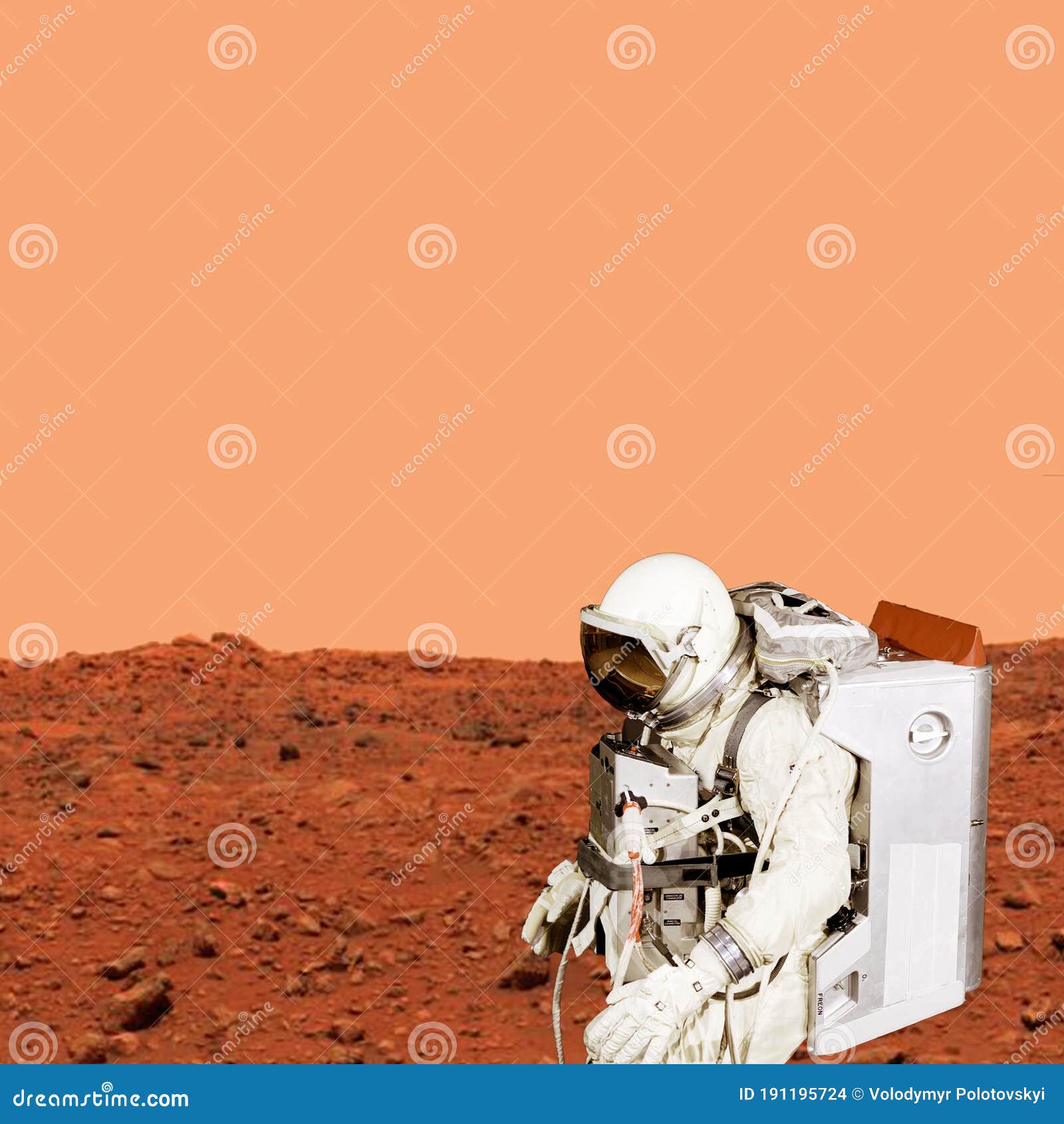 astronaut on the alien planet. stars above. the s of this image furnished by nasa