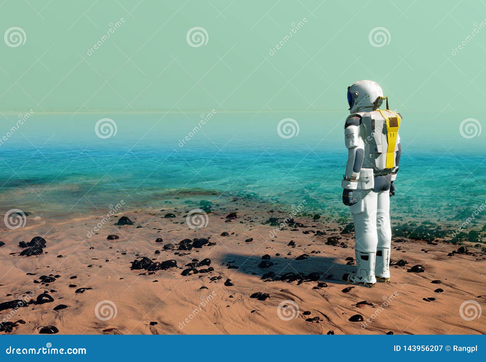 wearing a space suit