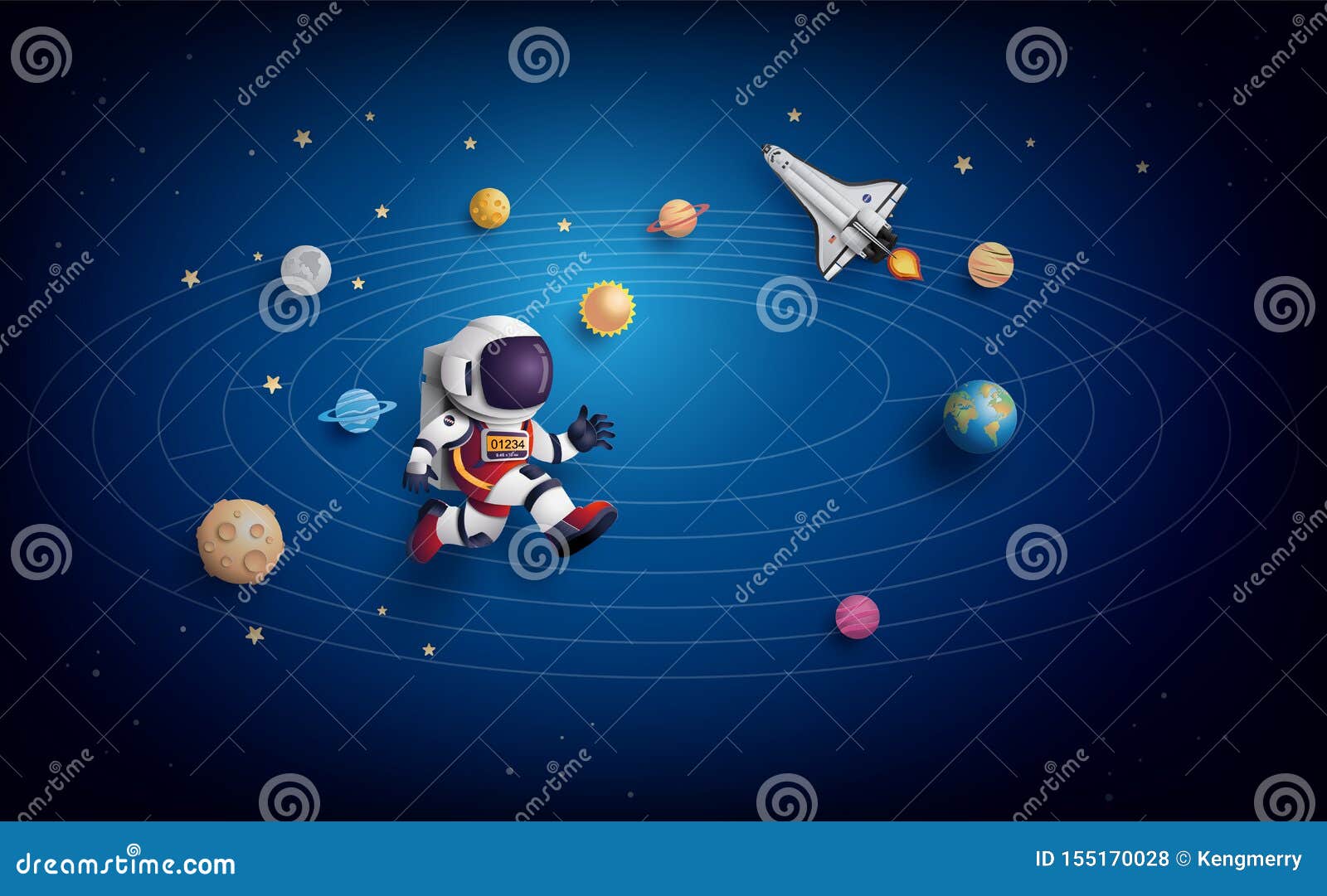 astronaut floating in the stratosphere