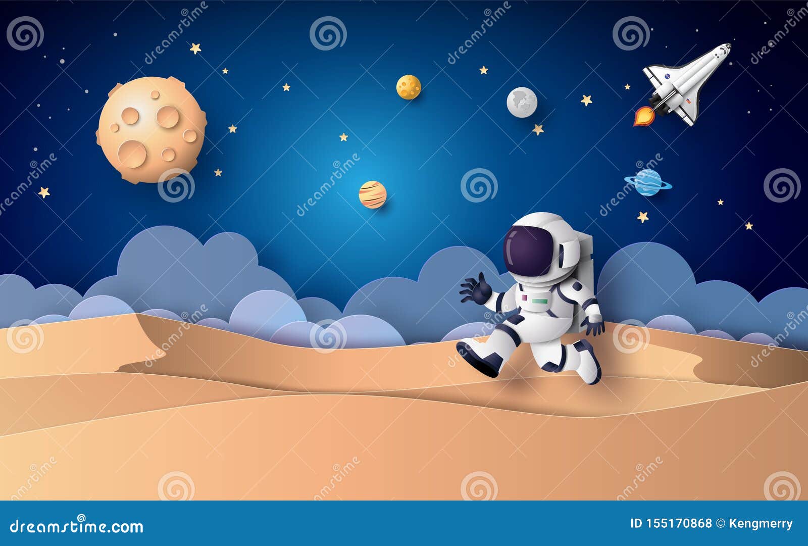 astronaut floating in the stratosphere