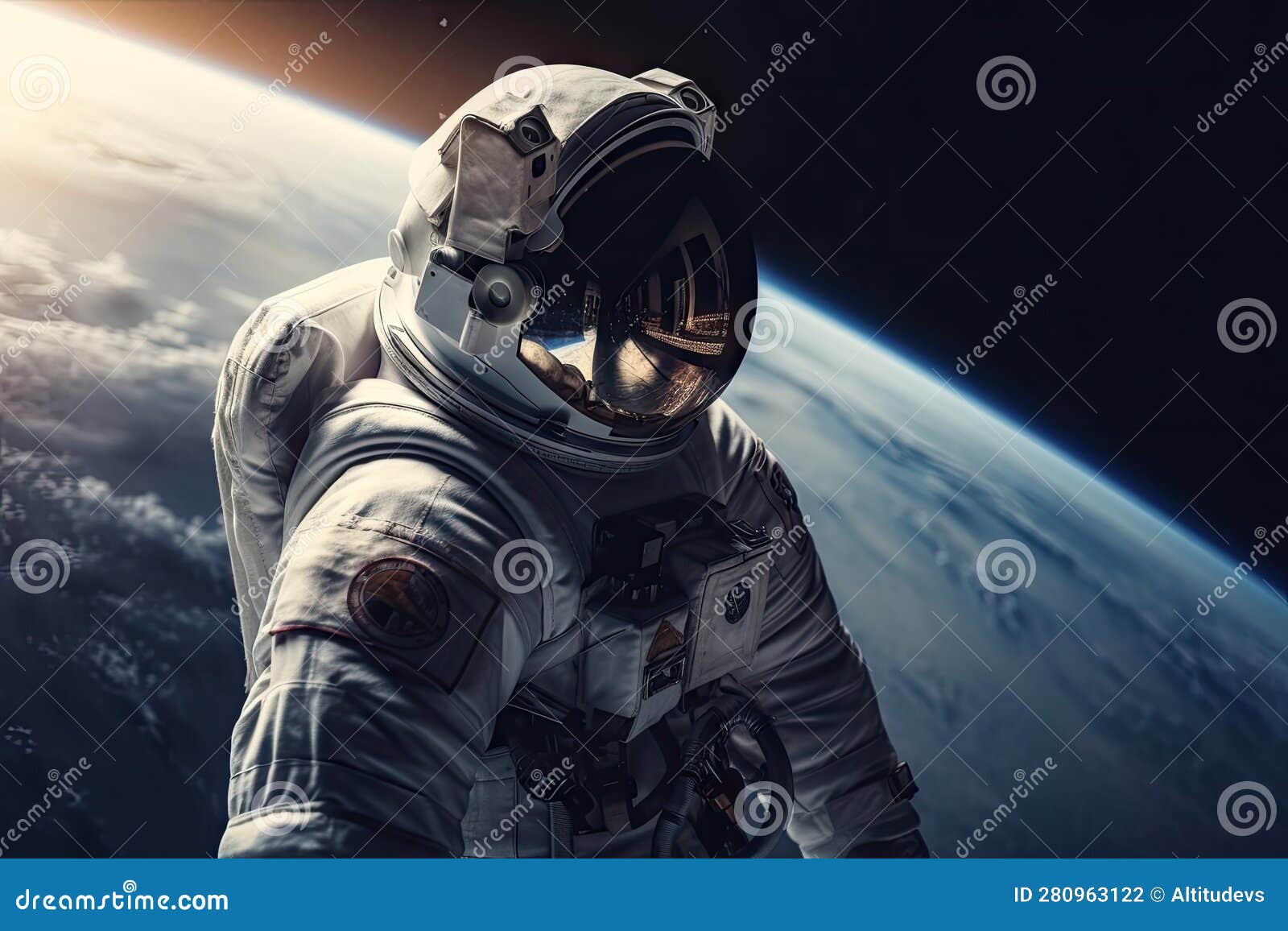 Astronaut on Intergalactic Mission, Exploring the Vastness of Space 