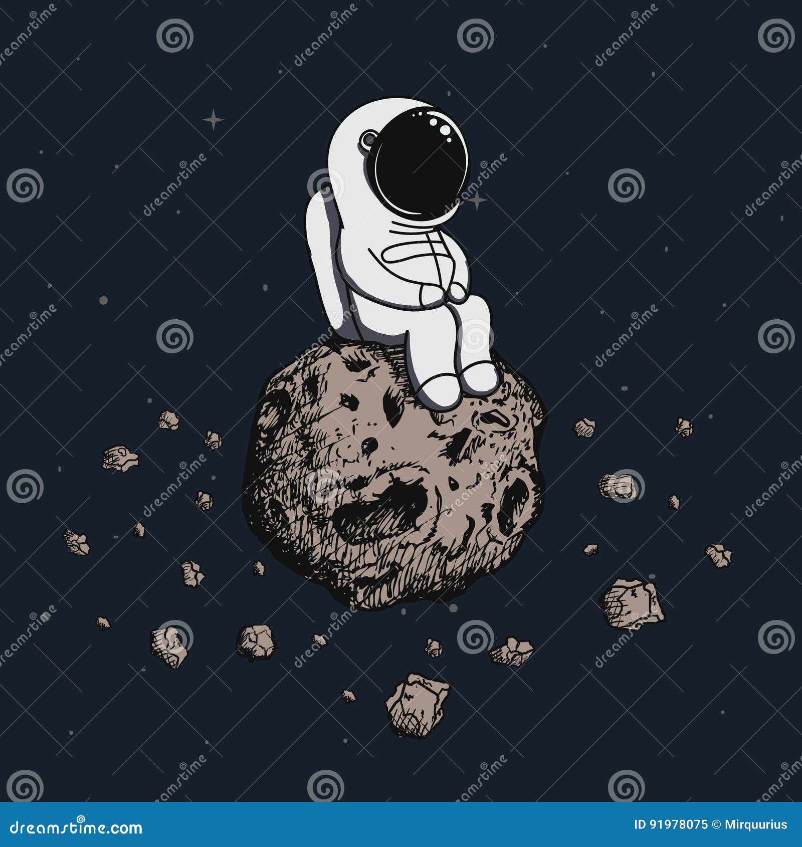 astronaut travel on asteroid