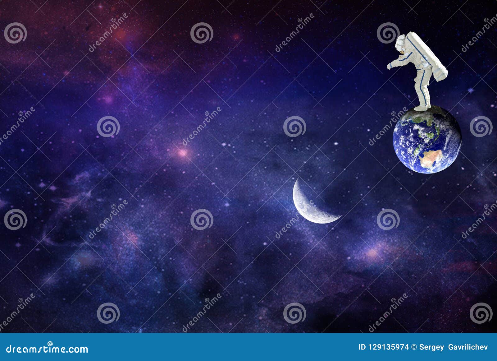 astronaut traveling on moon in space.mission in outer space