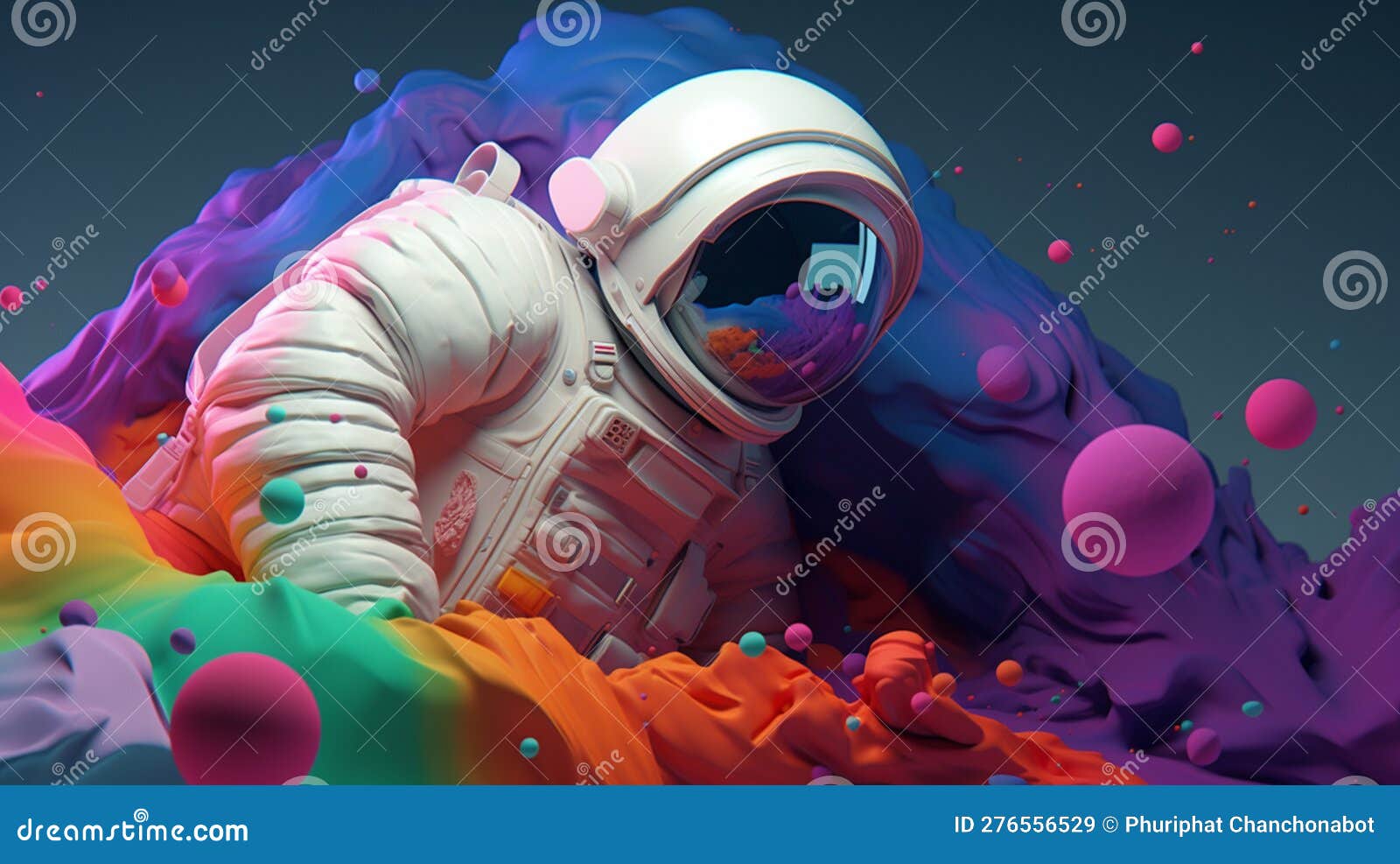 Astronaut in Trending Color Palette with Generative AI Stock ...