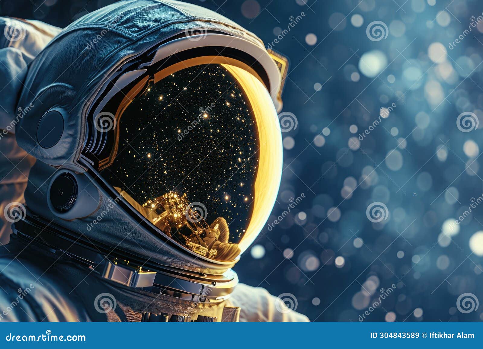 an astronaut wearing a space suit gazes at the stars in the vast, dark expanse of space, a detailed ima