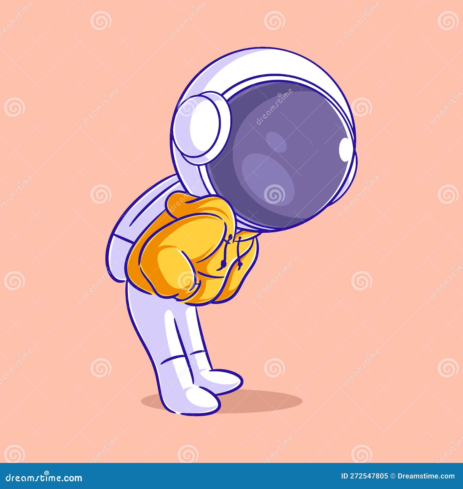 Astronaut Wearing a Yellow Jacket Stock Vector Illustration of galaxy