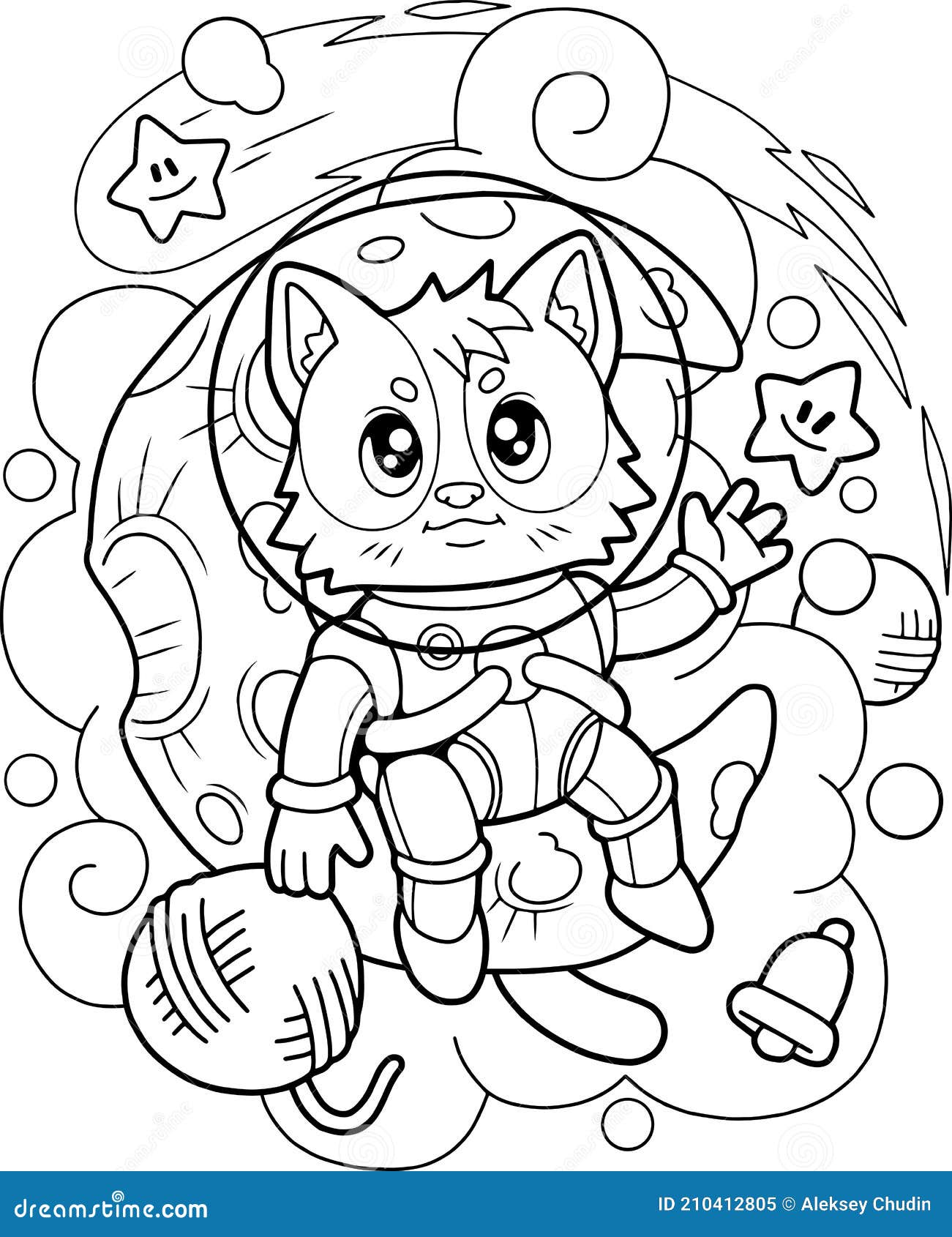 Astronauta De Gatos Sentado Na Lua Colorir Livro Ilustração Engraçada  Ilustração do Vetor - Ilustração de felino, projeto: 210412805