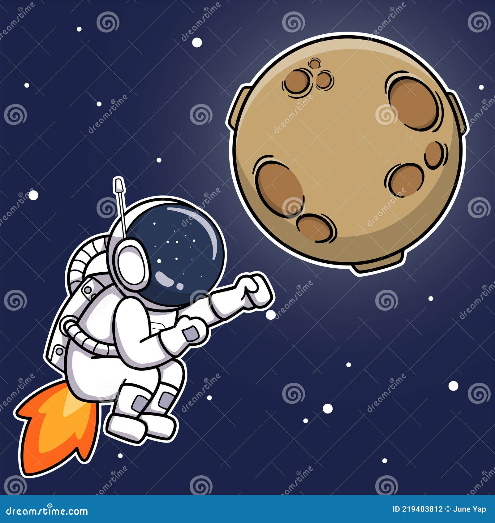 Astronauta lindo a la luna ilustración del vector. Ilustración de abrazo - 219403812 Astronauta lindo a la luna ilustración del vector. Ilustración de abrazo - 219403812