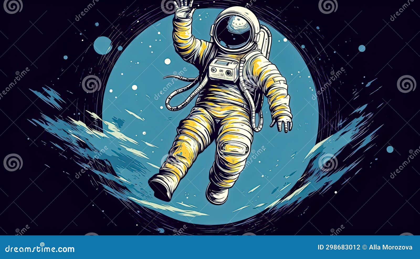 astronauts dance in the cosmic silence