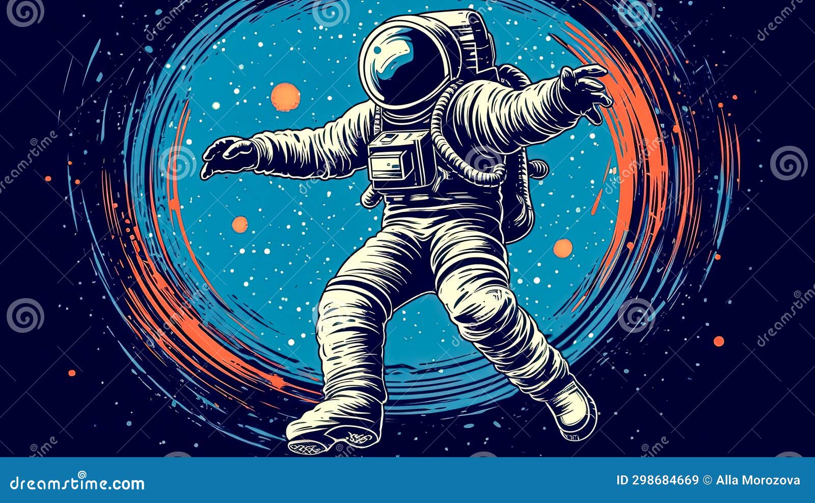 astronauts dance in the cosmic silence