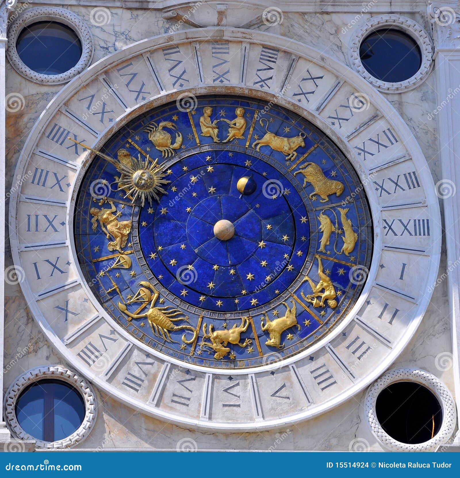 Astronomical Clock, Venice , Italy Stock Photo Image of aquarius