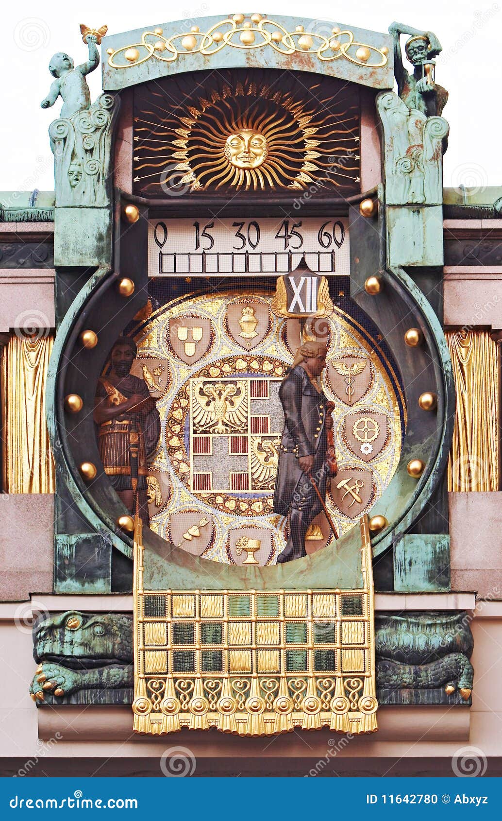Astronomical clock, Vienna stock photo. Image of composer 11642780